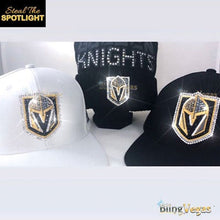 Load image into Gallery viewer, ULTRA-CUSTOM VGK Blinged Out White Hat w/ Ultra-Premium Crystals