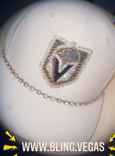 Load image into Gallery viewer, ULTRA-CUSTOM VGK Blinged Out White Hat w/ Ultra-Premium Crystals