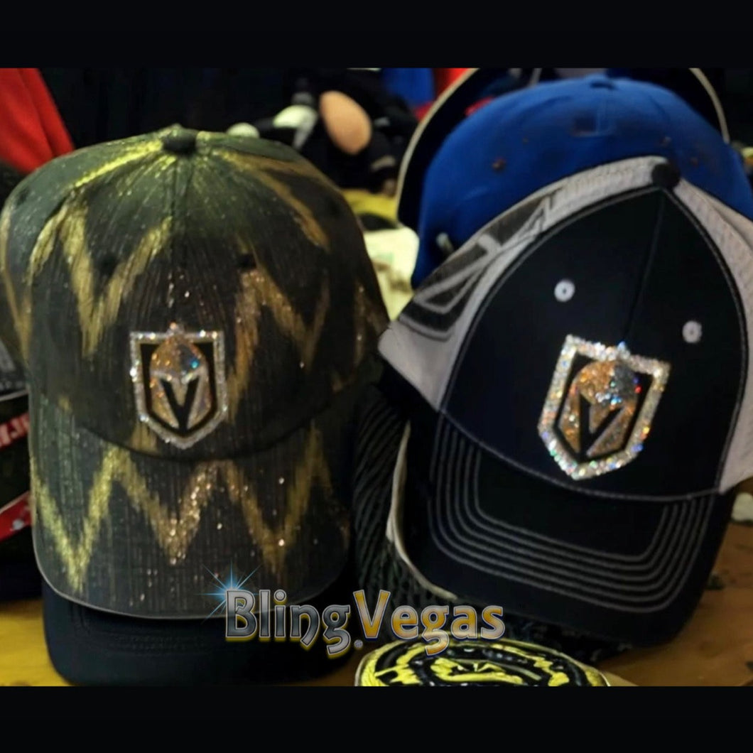 vgk custom hat with rhinestones