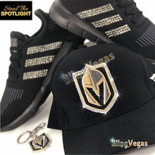 Load image into Gallery viewer, Black Golden Knights Snapback - Crystal Crest - view 5, hand-jeweled by Bling Vegas