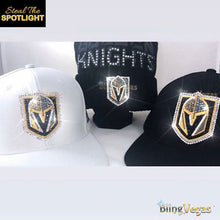 Load image into Gallery viewer, Black Golden Knights Snapback - Crystal Crest - view 6, hand-jeweled by Bling Vegas
