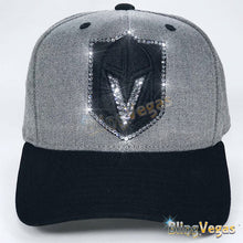 Load image into Gallery viewer, Blackout Golden Knights Snapback - Crystal Logo - hand-jeweled with Swarovski® crystals by Bling Vegas