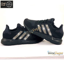 Load image into Gallery viewer, Custom Crystal Adidas Sneakers - All Black - hand-jeweled with Swarovski® crystals by Bling Vegas