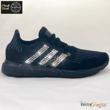 Load image into Gallery viewer, Custom Crystal Adidas Sneakers - All Black - view 3, hand-jeweled by Bling Vegas