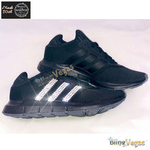 Load image into Gallery viewer, Custom Crystal Adidas Sneakers - All Black - view 4, hand-jeweled by Bling Vegas
