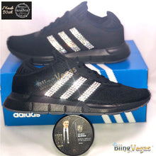 Load image into Gallery viewer, Custom Crystal Adidas Sneakers - All Black - view 5, hand-jeweled by Bling Vegas