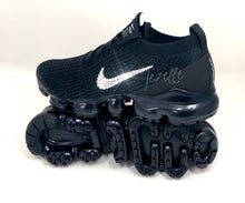 Load image into Gallery viewer, Custom Crystal Nike VaporMax - Black - view 2, hand-jeweled by Bling Vegas