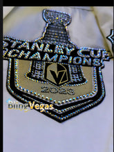 Load image into Gallery viewer, Custom Golden Knights Denim Jacket - Crystallized - hand-jeweled with Swarovski® crystals by Bling Vegas