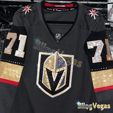 Load image into Gallery viewer, Custom Golden Knights Jersey - Home, Crystallized - view 3, hand-jeweled by Bling Vegas