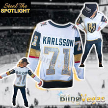 Load image into Gallery viewer, Custom Golden Knights Jersey - Home, Crystallized - view 5, hand-jeweled by Bling Vegas