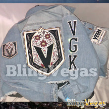 Load image into Gallery viewer, Day of the Dead Golden Knights Jacket - One of One - view 2, hand-jeweled by Bling Vegas