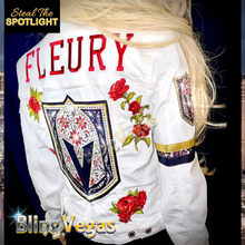 Load image into Gallery viewer, Fleury &amp; Roses Jacket - One of One - hand-jeweled with Swarovski® crystals by Bling Vegas