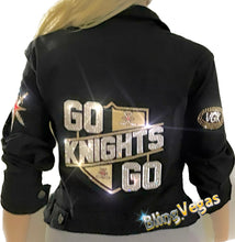 Load image into Gallery viewer, Go Knights Go Denim Jacket - Hand-Jeweled - view 9, hand-jeweled by Bling Vegas