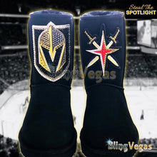 Load image into Gallery viewer, Golden Knights Classic Short Boots - Crystallized - view 2, hand-jeweled by Bling Vegas