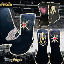 Load image into Gallery viewer, Golden Knights Classic Short Boots - Crystallized - view 3, hand-jeweled by Bling Vegas