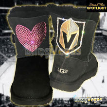 Load image into Gallery viewer, Golden Knights Classic Short Boots - Crystallized - view 4, hand-jeweled by Bling Vegas