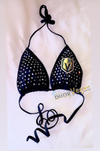 Load image into Gallery viewer, Golden Knights Crystal Bikini Top - view 2, hand-jeweled by Bling Vegas