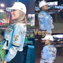 Load image into Gallery viewer, Golden Knights Denim Jacket - Limited, Hand-Jeweled - view 4, hand-jeweled by Bling Vegas