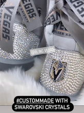 Load image into Gallery viewer, Golden Knights Fur-Lined Boots - Crystallized - view 2, hand-jeweled by Bling Vegas