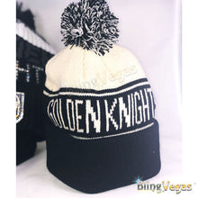 Load image into Gallery viewer, Golden Knights Pom Beanie - Crystallized - view 4, hand-jeweled by Bling Vegas