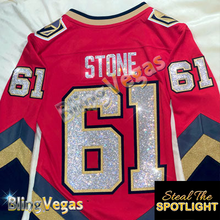 Load image into Gallery viewer, Golden Knights Reverse Retro Jersey - Red, Crystallized - hand-jeweled with Swarovski® crystals by Bling Vegas