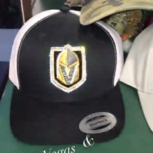 Load image into Gallery viewer, Golden Knights Trucker Hat - Crystallized - view 2, hand-jeweled by Bling Vegas