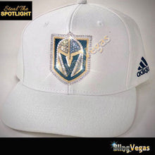 Load image into Gallery viewer, White Golden Knights Hat - Hand-Jeweled - view 4, hand-jeweled by Bling Vegas