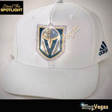 Load image into Gallery viewer, ULTRA-CUSTOM VGK Blinged Out White Hat w/ Ultra-Premium Crystals