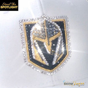 ULTRA-CUSTOM VGK Blinged Out White Hat w/ Ultra-Premium Crystals