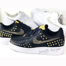 Load image into Gallery viewer, Limited Edition! - Custom Bling Nike Women&#39;s Air Force 1 (Black Gold)