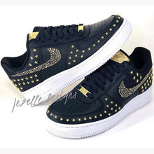 Load image into Gallery viewer, Limited Edition! - Custom Bling Nike Women&#39;s Air Force 1 (Black Gold)