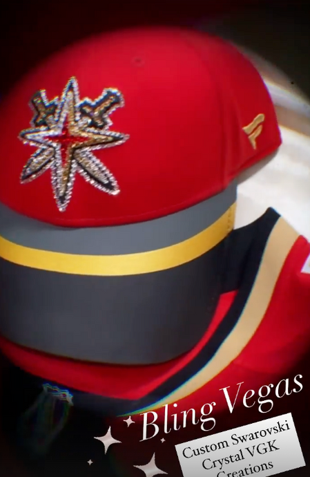 Bling Retro Logo RED VGK Hat Customized with Ultra-Premium Crystals